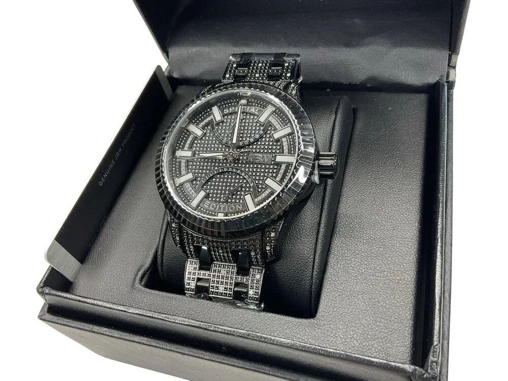 JBW 47mm Special Edition Diamond Black Crowne J6363D Mens Watch